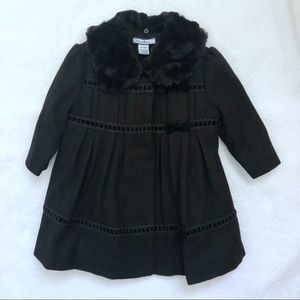 Hartstrings Wool Black Coat 6-9 Months